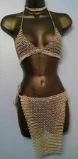 Chainmail Bikini Bra Sexy Viking Halloween Costume Aluminum Intimate Clothing