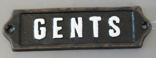 Vintage toilet door sign cast - vintage,