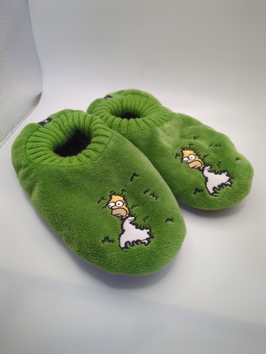Green plush indoor slippers - plush,