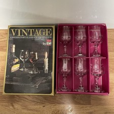Vintage Dema Sherry/ Port Glasses Set Of 6 Boxed -Ex Condition