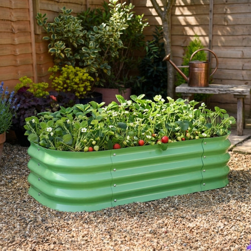 Metal raised garden bed - garden,