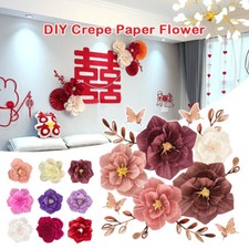 5x Crepe Paper Flower Three-Dimensional DIY Wall Birthday Party Wedding Decor