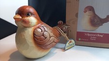  Jim Shore Heartwood Creek Bird 2018 A Sparrow's Song 6003628 Tan Spring