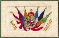 WW1 Silk Postcard, The Allies