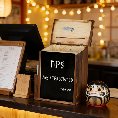 Wood suggestion box donation - wood,