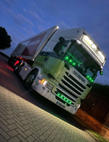 Scania white led grill - white,