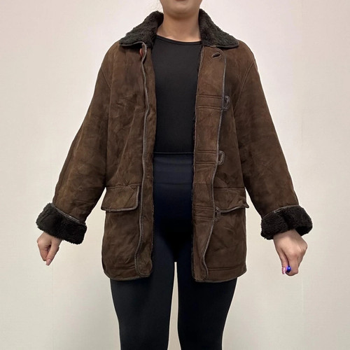 Genuine vintage brown suede - vintage,