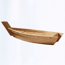  Wooden Sushi Plate Boat Shaped Dish Japanese Style Snack Tray Serving Dish for