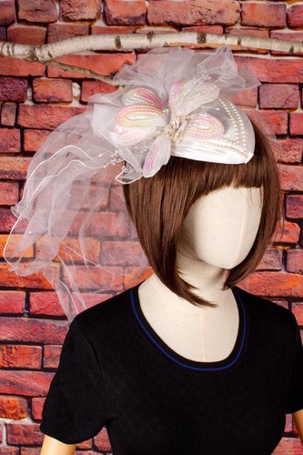 Vintage orig 80s bridal - vintage, hat
