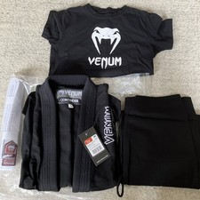 Venum Contender Kids BJJ Gi Size C2 Black - Full Set With Belt & T Shirt
