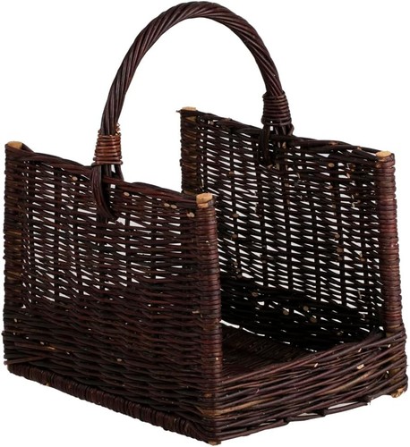 Rustic wicker log basket - wicker,