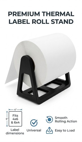 Printed thermal label roll - 3d,
