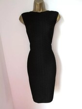 Karen Millen black textured bodycon dress size 8