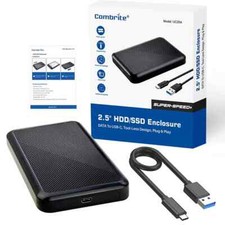 Hard Drive Enclosure 2.5 Inch USB 3.0 C SATA Case External Caddy HDD SSD UK