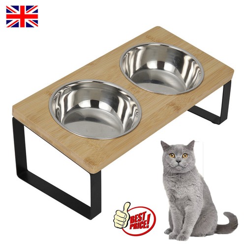 Double raised dog - raised, bowls