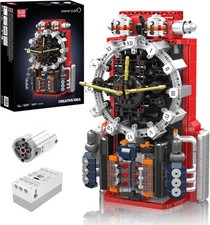 Mould King 10187 Engine Clock Model 6 Cylinder Building Bricks That Runs 1601pcs