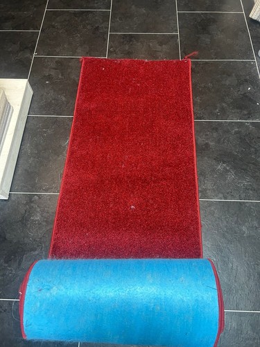 Red carpet stair runner with - carpet,