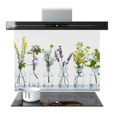 BESPOKE Kitchen Glass Splashback Toughened Tile Cooker  Green Wild Flowers