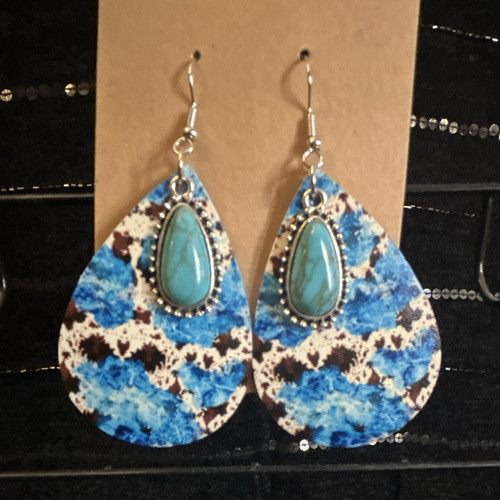 Turquoise teardrop dangle drop - turquoise,