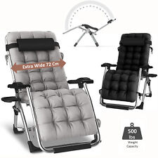 Sun Loungers Outdoor Reclining Zero Gravity Extra Wide Adjustable Garden Chair