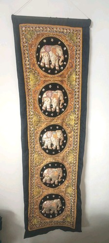 Vintage indian sequin elephant - indian,