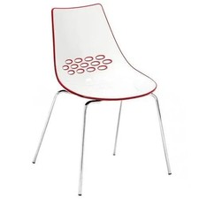 Calligaris Jam Dining Chairs Red White Modern Designer Chrome Legs