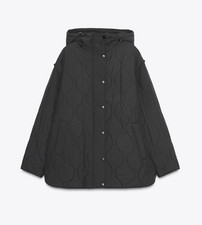 ZARA Black Quilted Hood Water