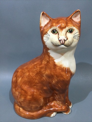 Vintage ceramic fireside cat - vintage,