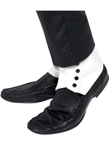 New 1920s mens white spats - mens,