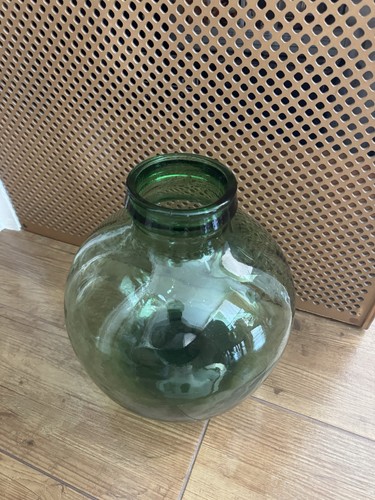 Large green glass demijohn - large,