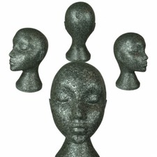 BRAND NEW POLYSTYRENE MANNEQUIN DISPLAY MALE & FEMALE HEAD - WHITE