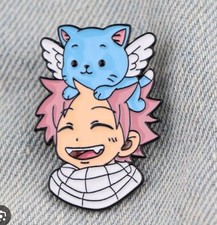 Natsu Dragneel & Happy - Metal Pin Badge - Badges - Fairy Tail - Anime UK Seller
