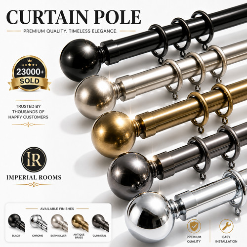 Extendable metal curtain pole - extendable,