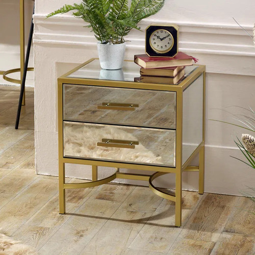 Gold metal framed mirrored - , 1