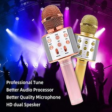 Professional BT Karaoke Microphone Speaker KTV Music Player USB Rechargeable NEW