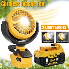 Portable Cordless Jobsite Fan Workshop Camping Fan For DeWalt 18V / DCB Battery