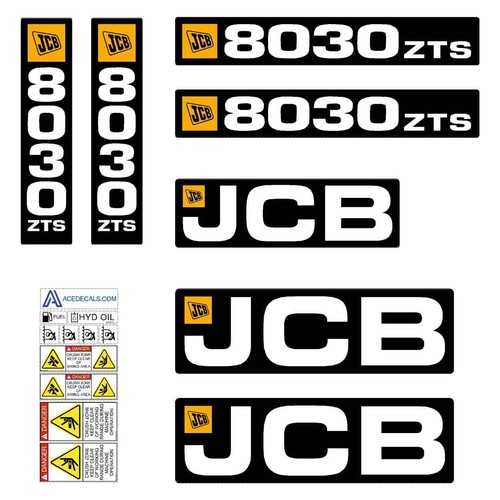 Jcb 8030 zts decals - jcb,