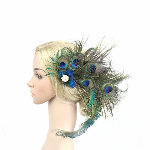 Peacock feather fascinator - feather,