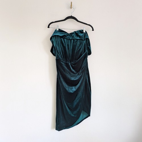 Green velvet corset wedding - velvet,
