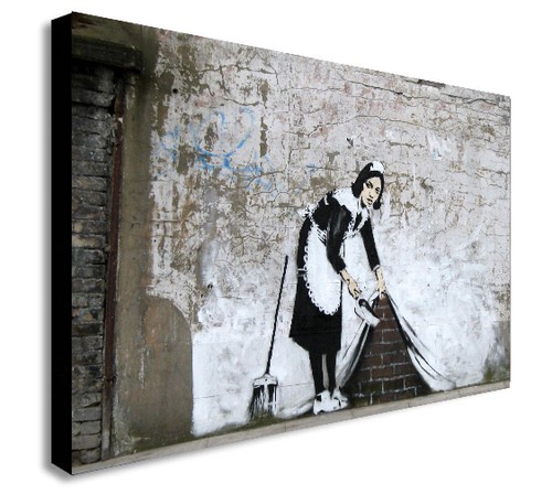 Banksy maid sweeping - banksy, under