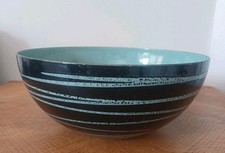 Vintage 9.5" enamel ware cathrineholm catherine Holm Teal blue Saturn bowl