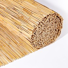 4m Natural Peeled Reed Screening Roll Garden Bamboo Fence Panel Fencing Outdoor