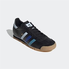 Adidas Rom Leather Trainers Black Blue Authentic Brand New