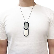 Dog Tags U.S. Military Army Style Dog Tags Chain Necklace Combat Solider 24 inch