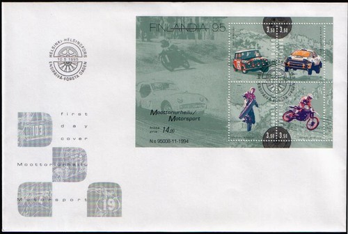 Finland fdc 1995 motorsport - finland, 1995,