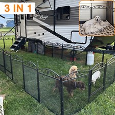 XXL-Large Dog Pet Playpen Heavy Metal Mesh Exercise Fence for Garden RV Camping