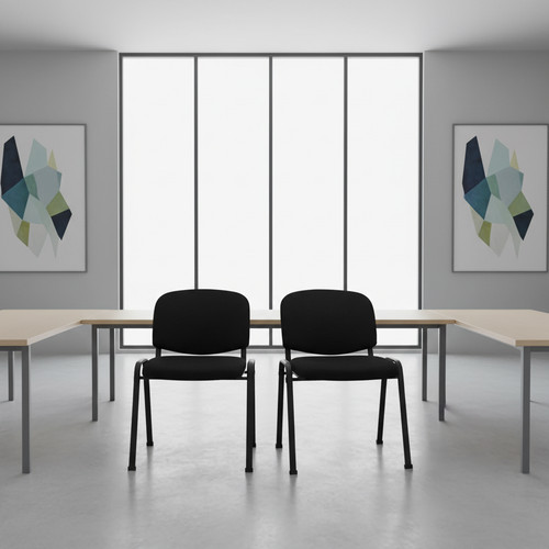 Black waiting room chairs pair - black,