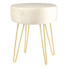 Round Velvet Footstool Ottoman Stool Pouffe Seat Vanity Dressing Table Stool