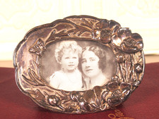 vintage silver plated silver scenes mini photo frame nouveau poem country house