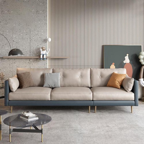 Noel leather three seater sofa - noel,